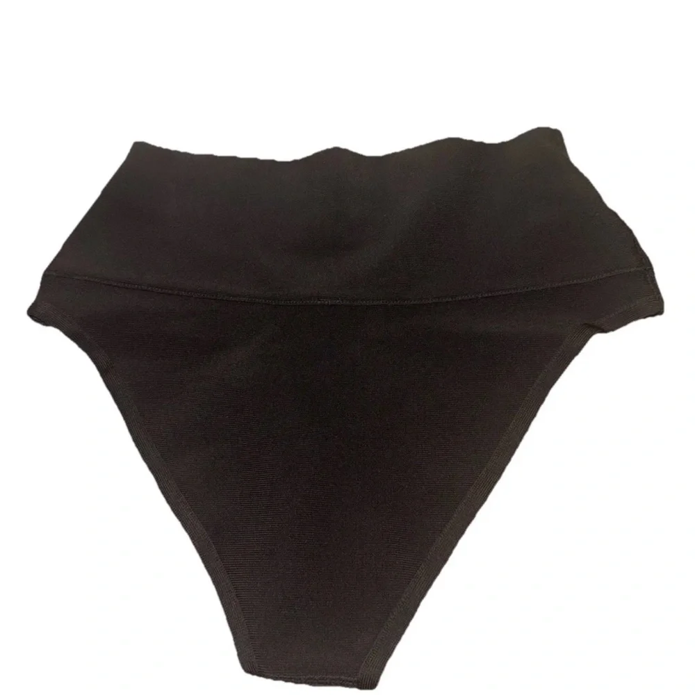 SKIMS Knit Swim High Waist Bikini Bottoms Women’s Medium in Onyx